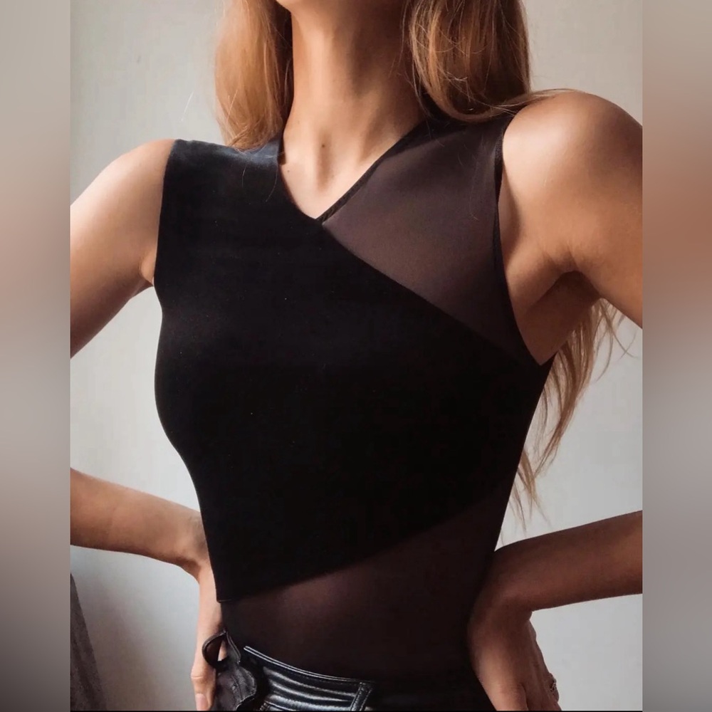 NWT Undress Code Blazing Star Velvet Mesh Bodysuit